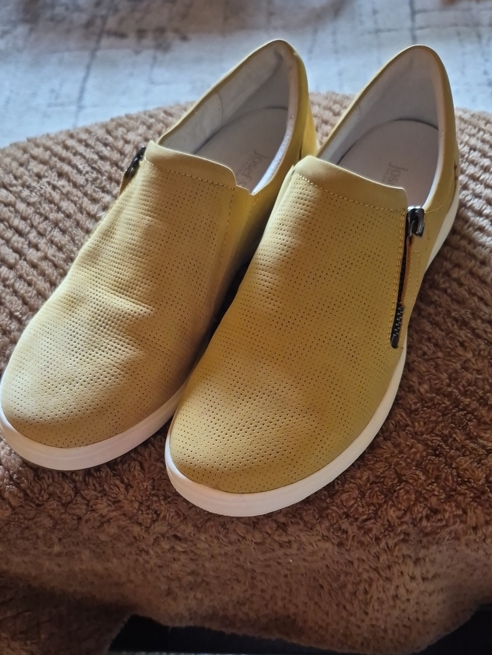 Josef Seibel Caren 22 Saffron Perforated Slip-On Sneakers